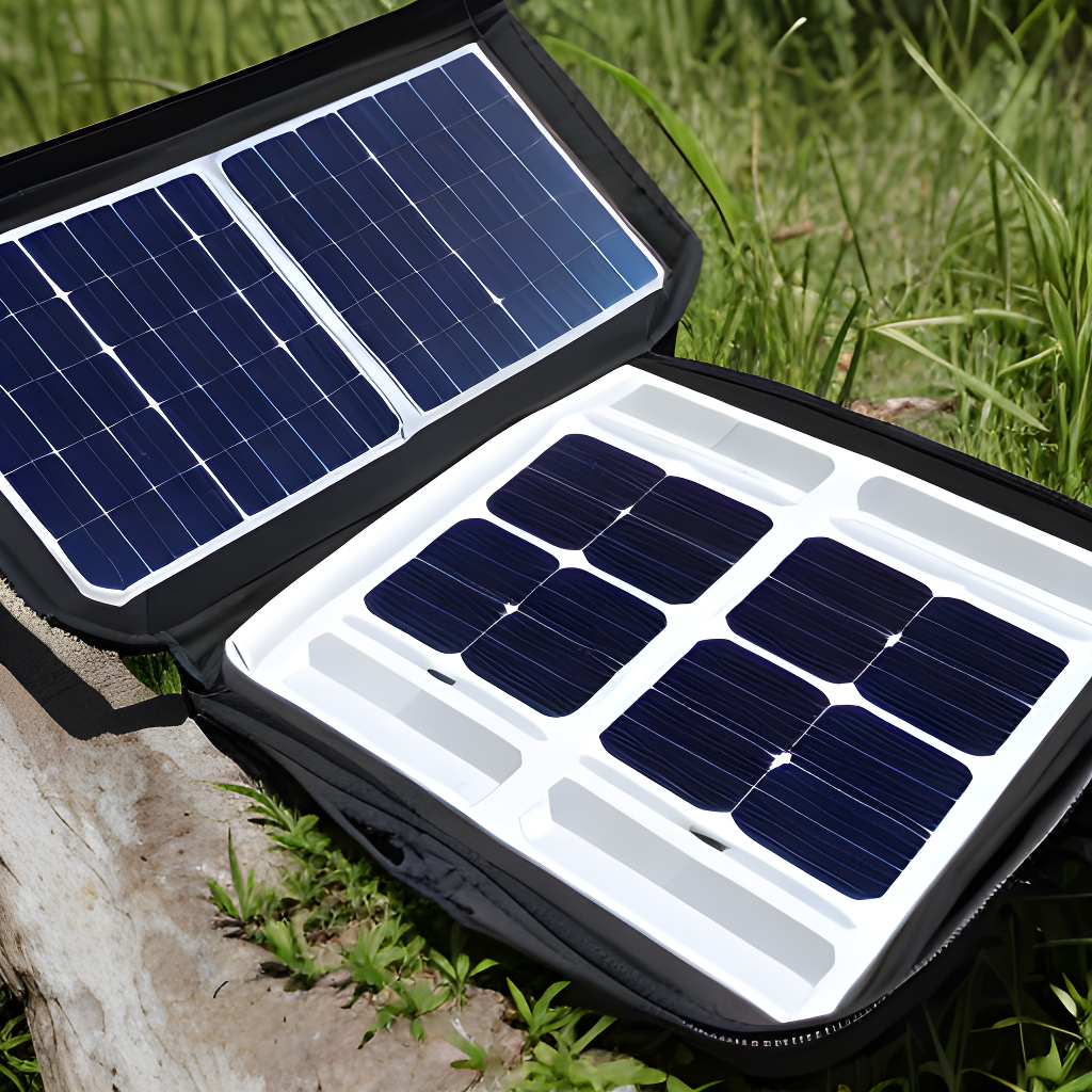 An image of a compact foldable solar panel.